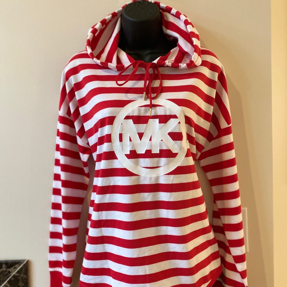 Michael Kors Striped Hoodie 
Hooded Top Logo SizeM